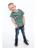 Jungen-T-Shirt mit khakifarbener Aufschrift NDZ4446 – Online-Shop – Boutique